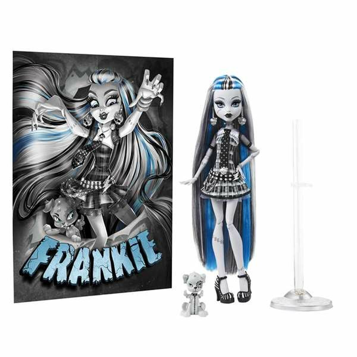 Monster High nukke Frankie Stein, 6+ keräily- ja leikkihahmo ikonisella tyylillä