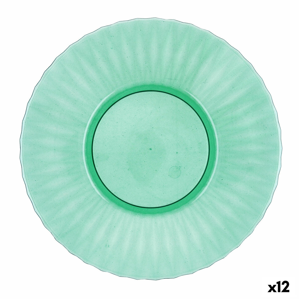Muovilautanen 26 cm, astianpesukoneeseen sopiva, litteä, vihreä, 12 kpl