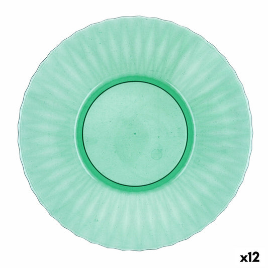 Muovilautanen 26 cm, astianpesukoneeseen sopiva, litteä, vihreä, 12 kpl