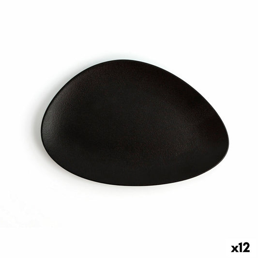 Musta keramiikkalautanen 21 cm, kolmikulmainen - 12 kpl, ravintolakäyttöön