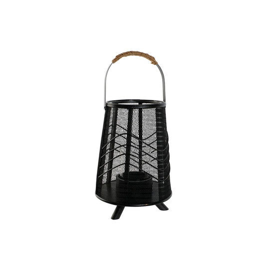 Kynttilänjalka musta metallinen verkkokuviolla, kahvalla 23×23×31,5 cm sisustukseen