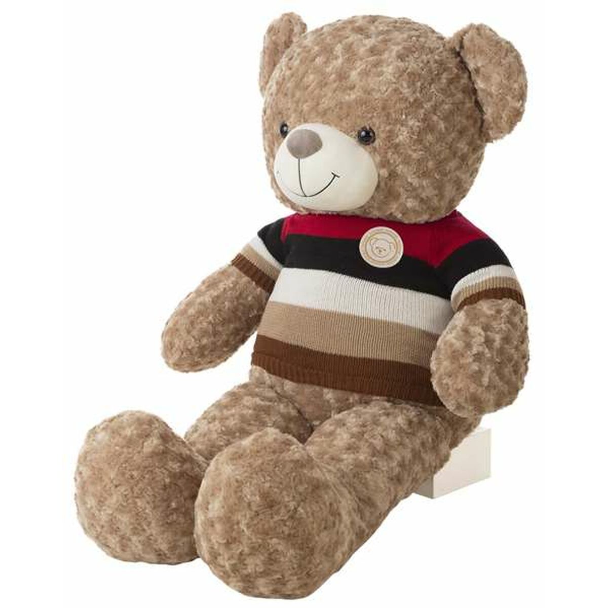 Nalle 120 cm, iso raidallinen pehmolelu lapsille, polyesteri, moniväri, lahjaksi