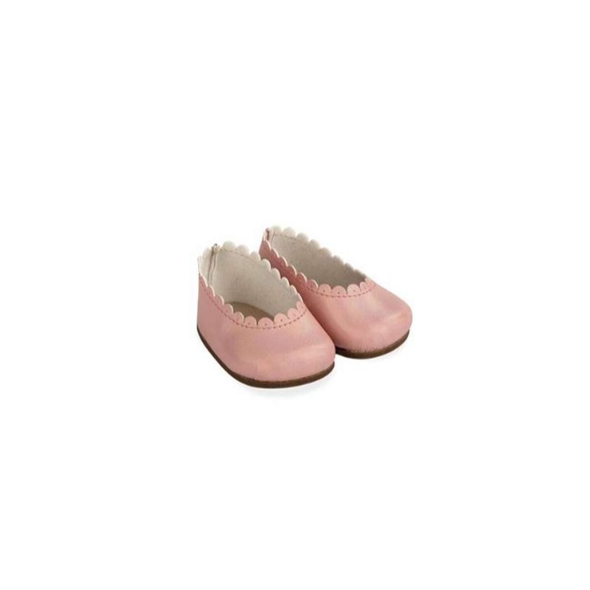Nuken kengät 40 cm pinkki, pitsireunuksella mekkoasutukseen, sopii 40 cm nukelle