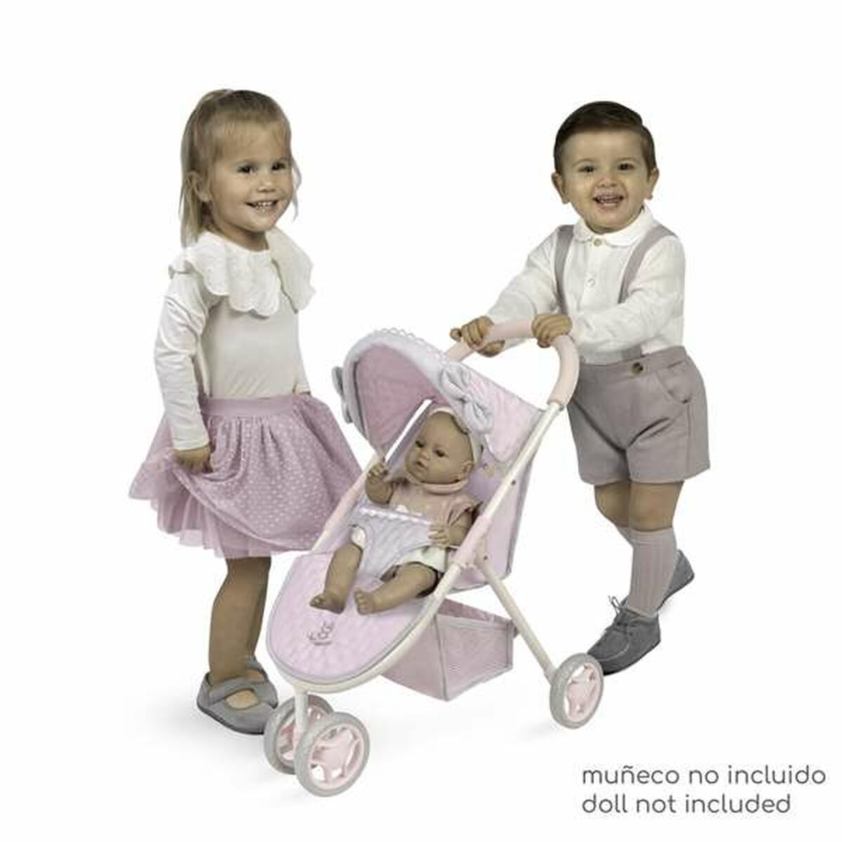 Nuken tuoli 50 cm, metallirunko & pehmustettu istuin, koottava, 3+ v Decuevas