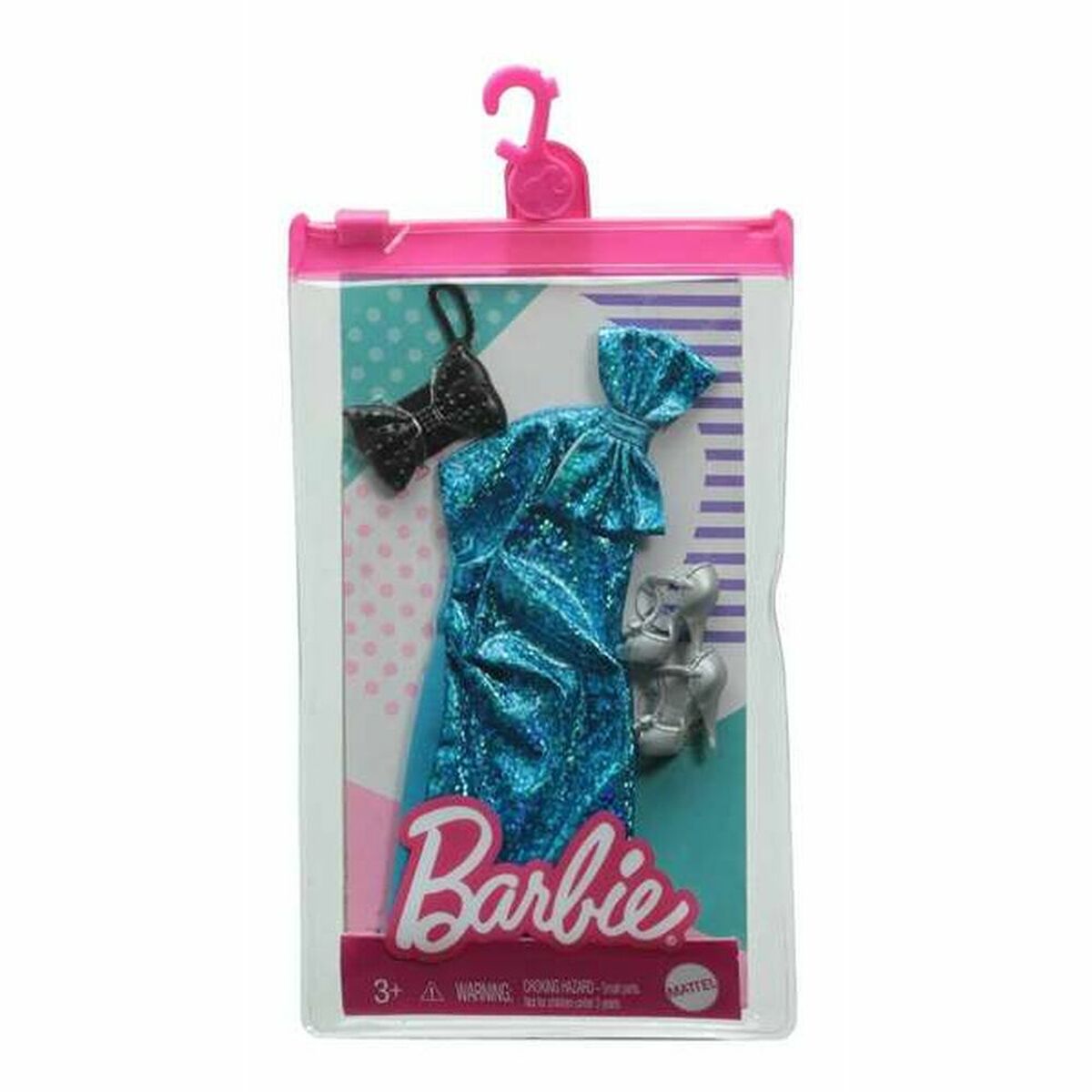 Nuken vaatteet Barbie-nukeille, 3-osainen asusetti, eri kuosit, 3+ v Mattel