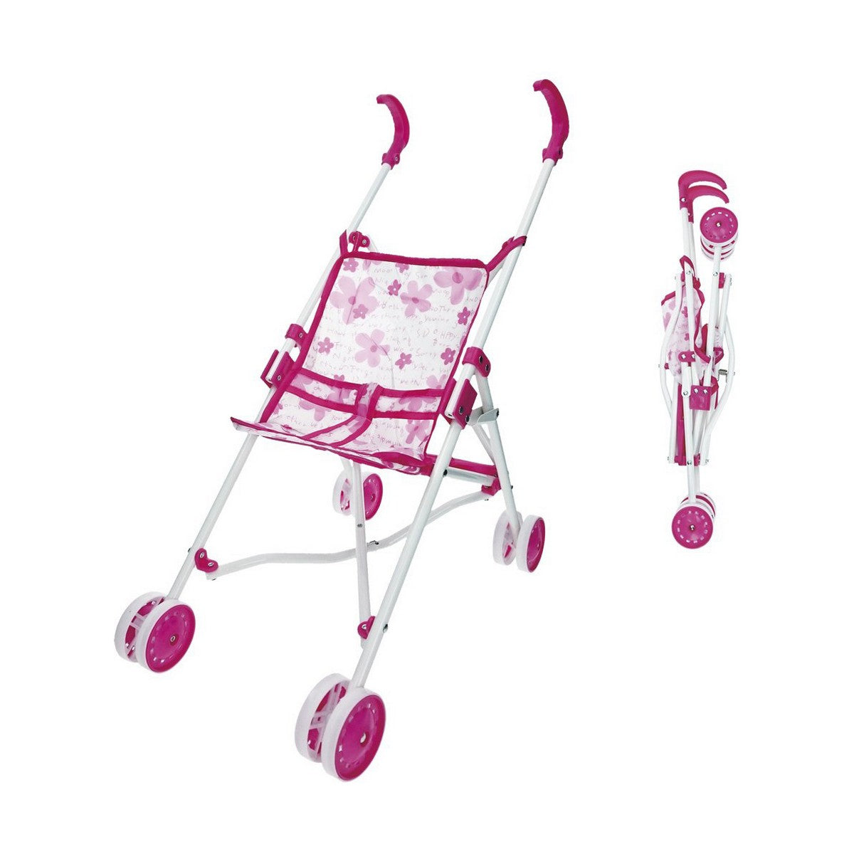 Nuken vaunut taitettava pinkki 25,5 x 41,5 x 55,5 cm, kompakti matkalle-3+ v