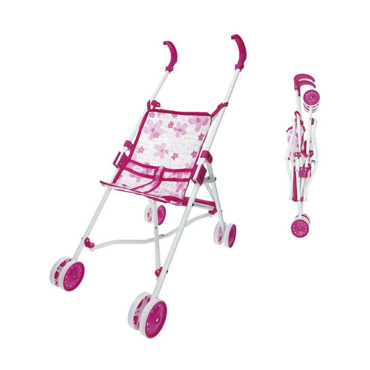 Nuken vaunut taitettava pinkki 25,5 x 41,5 x 55,5 cm, kompakti matkalle-3+ v