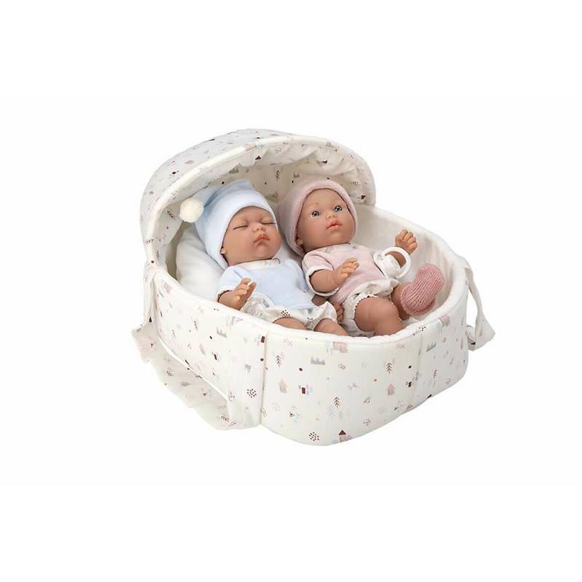 Nukke 26 cm, kantokori mukana, hoiva- ja leikkinukke, yli 3-vuotiaille kotiin