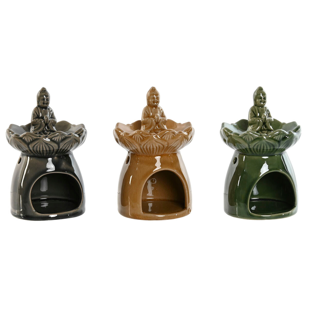 Eteeristen öljyjen poltin, buddha-keraaminen 9 x 9 x 14,5 cm, 3 kpl sisustukseen