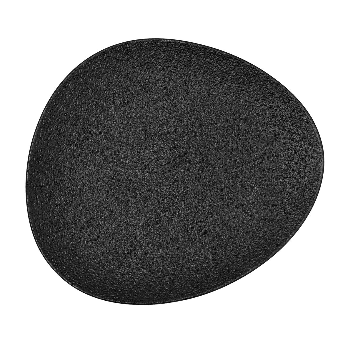 Ovaali keraaminen ruokalautanen 28 x 24,8 x 2,5 cm, musta - 6-osainen