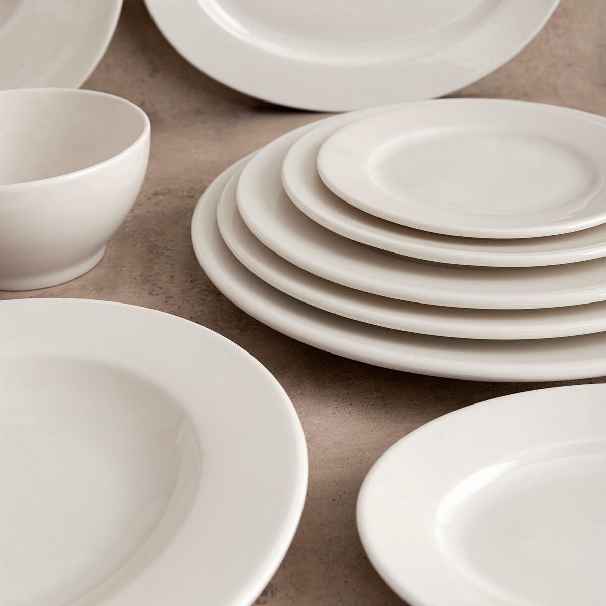 Pastalautanen keramiikka Ø26 cm, syvä pasta-astia 6 osaa, pinoittuva valkoinen
