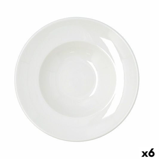 Pastalautanen 27 cm, pinottava keramiikka, valkoinen, 6 kpl, sopii arkeen