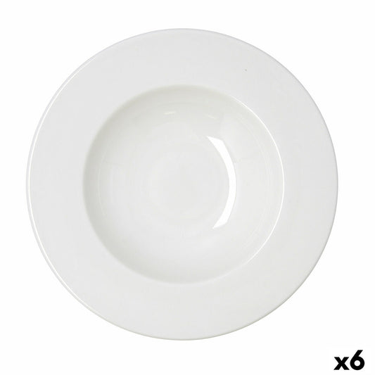 Pastalautanen 30 cm, keramiikka pinottava syvä lautanen 6 kpl, valkoinen