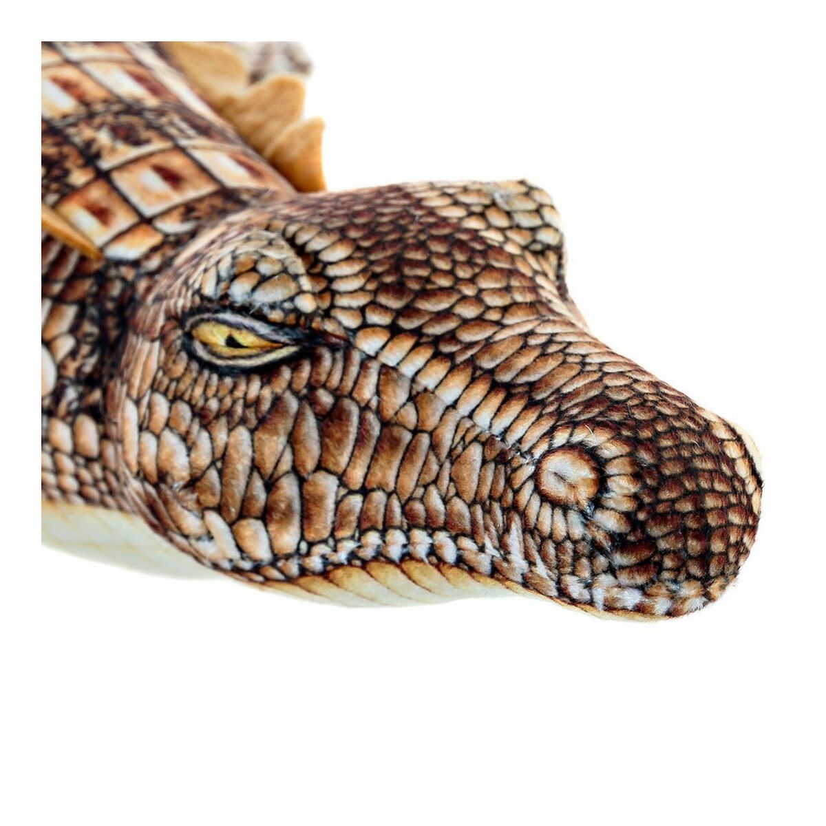 Pehmolelu krokotiili 46 x 22 x 8 cm, ruskea, polyesteri, käsintehty - lapsille