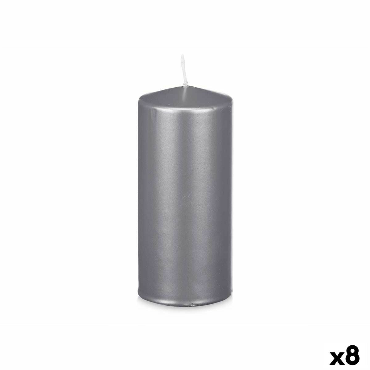 Pilarikynttilä 9 x 20 cm hopea, 80 h paloaika, 8 kpl juhla- & koristekynttilä