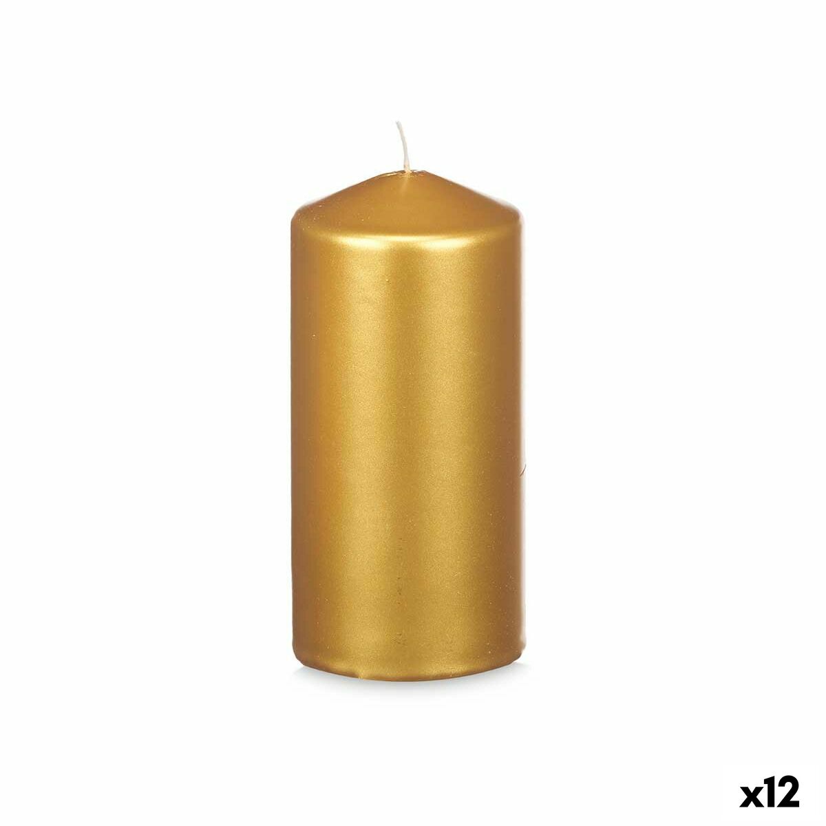Pilarikynttilä kultainen 7 x 15,5 x 7 cm, 12 kpl koriste- ja juhlakäyttöön