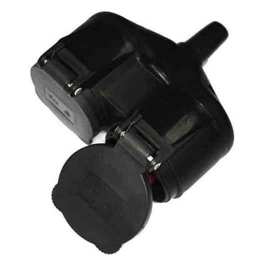 Pistoke 16 A 3500 W IP44 ulkokäyttö, musta, kuminen, 230/250 V, 4,8 mm