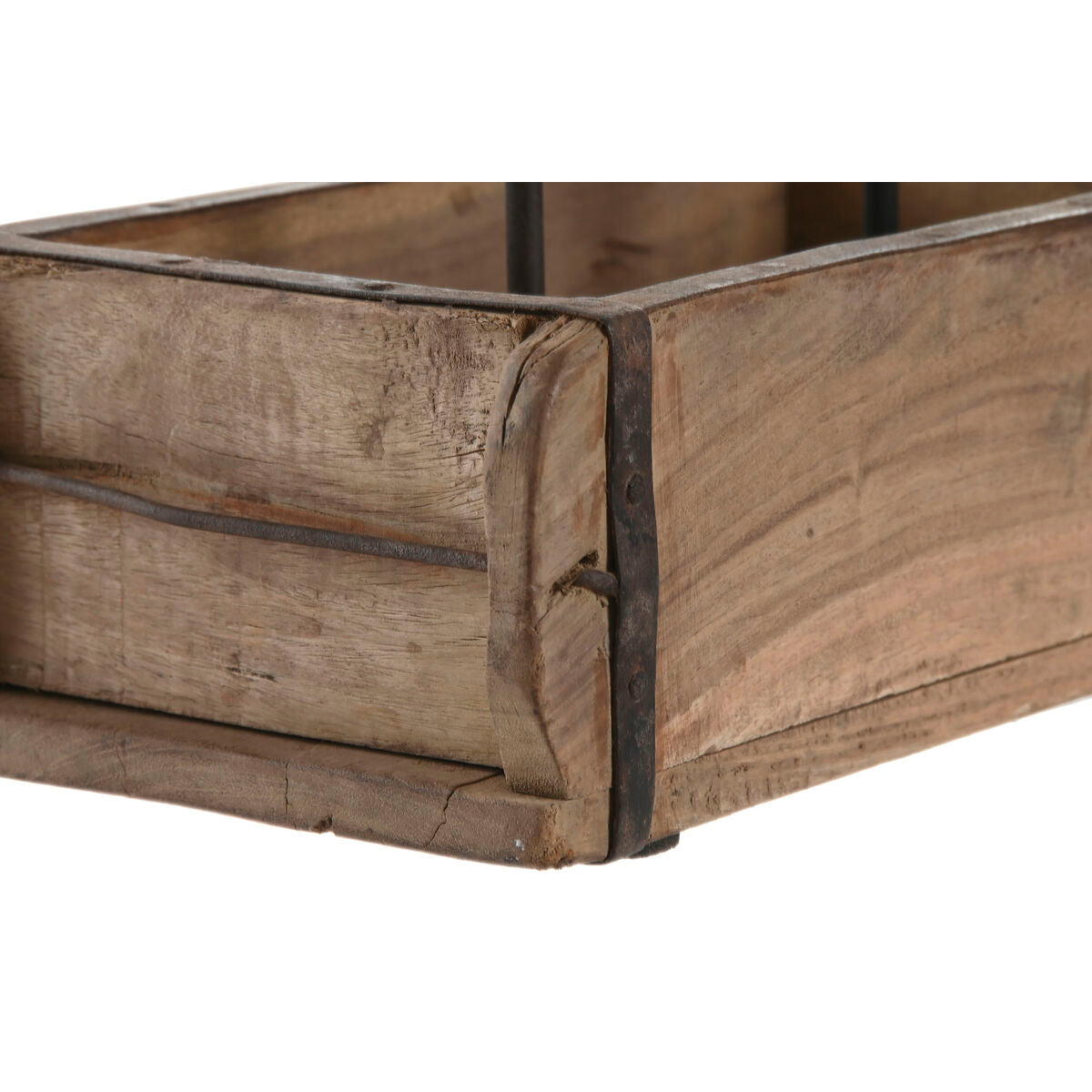 Kynttilänjalka tiikki & rauta 60 x 15 x 14 cm, pitkä rustiikkinen pöydälle