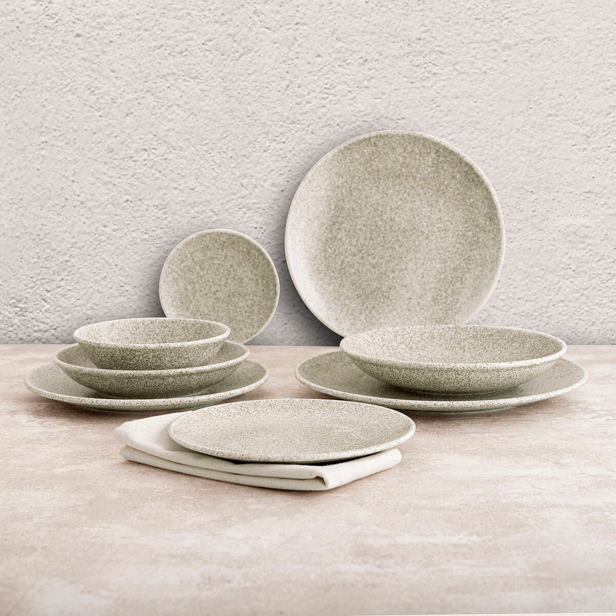 Pizzalautanen Ø 30 cm keramiikka, beige - 6 kpl, pinottava & mikroaaltouuniin