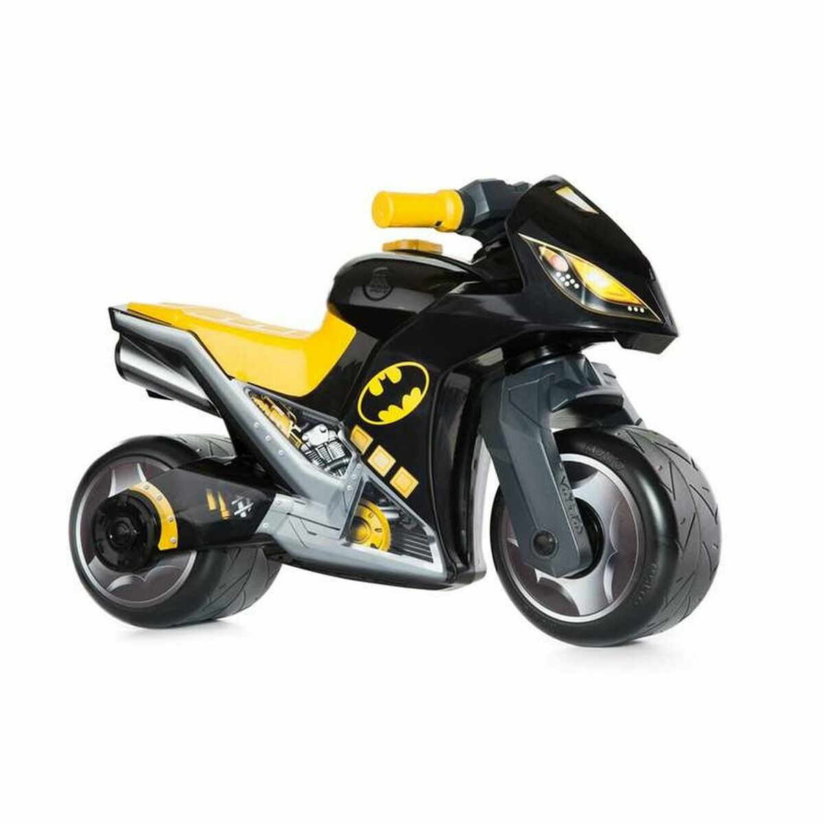 Potkumoottoripyörä Batman 73 cm, potkupyörä lapsille 3+, muovi musta-keltainen