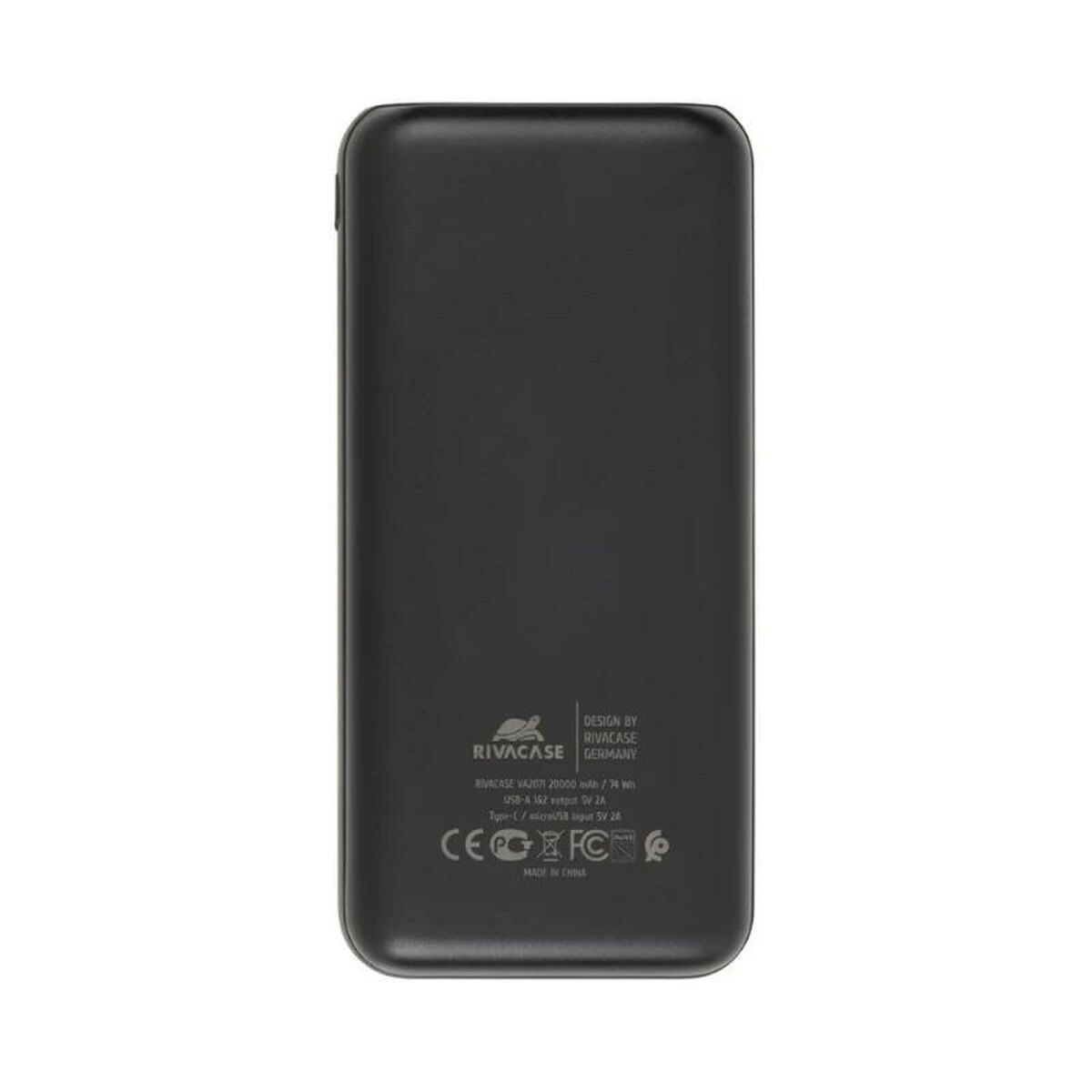 Powerbank 20000 mAh, USB-C & EU-pistoke, musta, puhelimille ja tableteille
