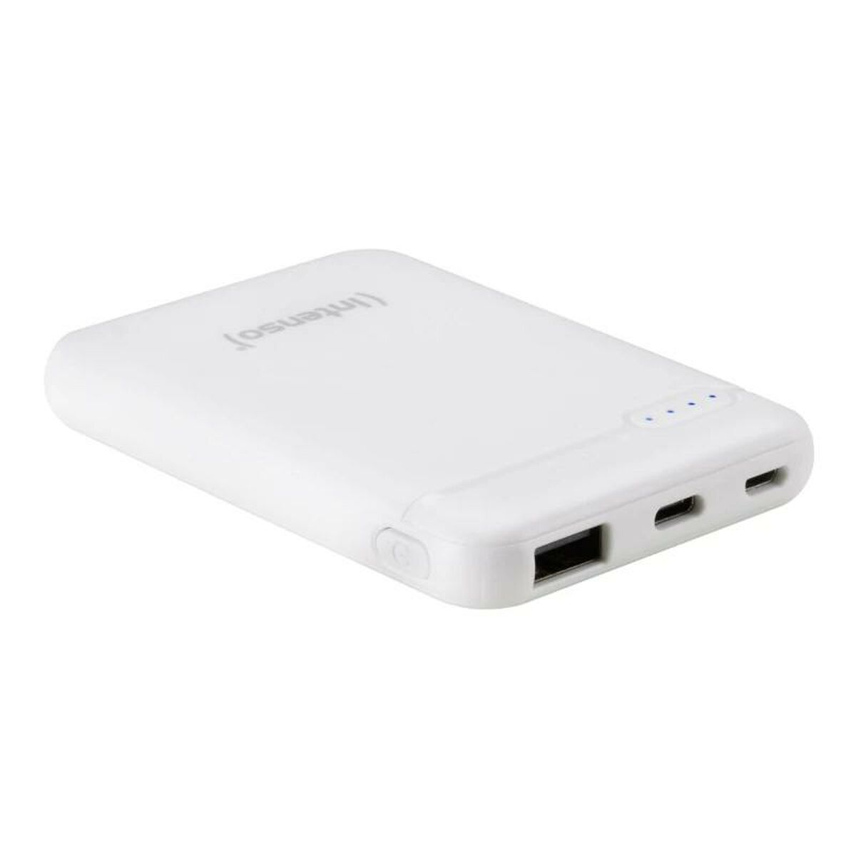 Powerbank 5000 mAh, EU-pistoke, kompakti iPhone & Android varavirtalähde, valkoinen
