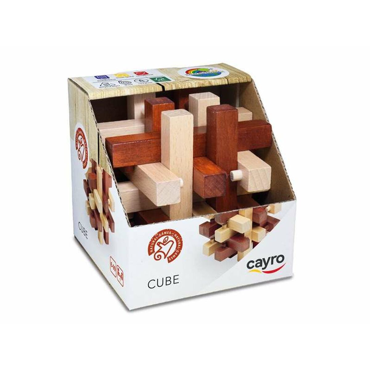 Puinen 3D-palapeli, burr-pulma aivopähkinä lapsille & aikuisille 6+ ruskea