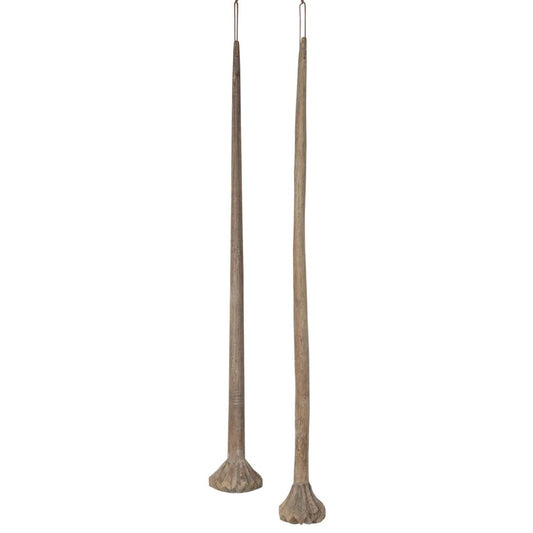 Puinen koristehahmo 130 cm, teak luonnollinen väri, sisustukseen olohuoneeseen