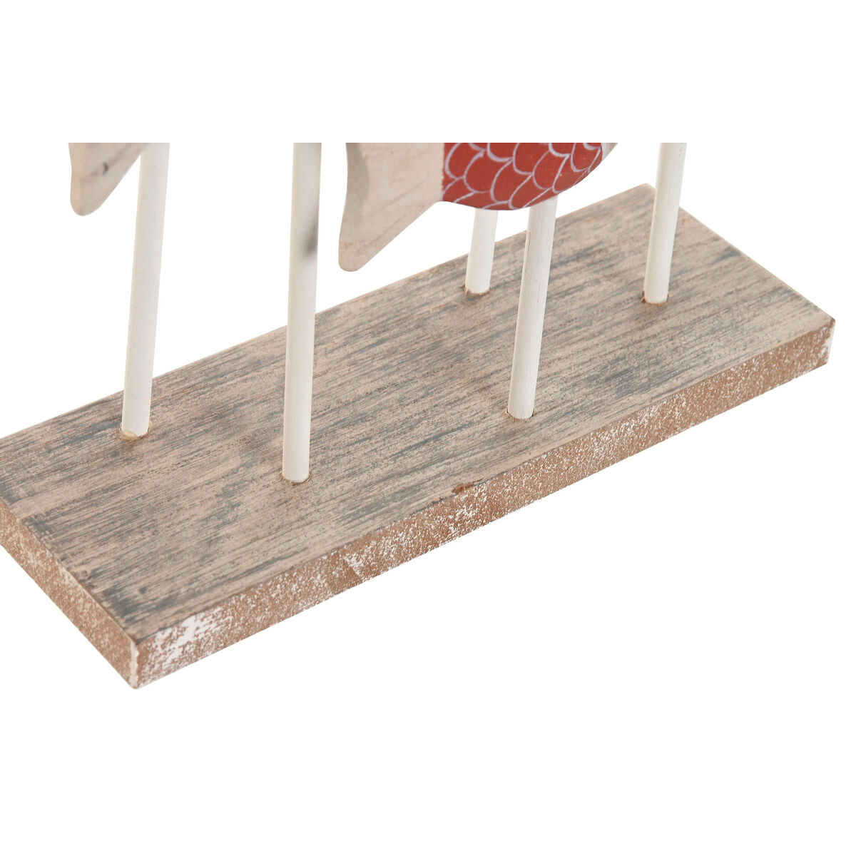 Puinen koristekalat 2 kpl, sininen valkoinen punainen, 17 x 6 x 25 cm pöytäkoriste