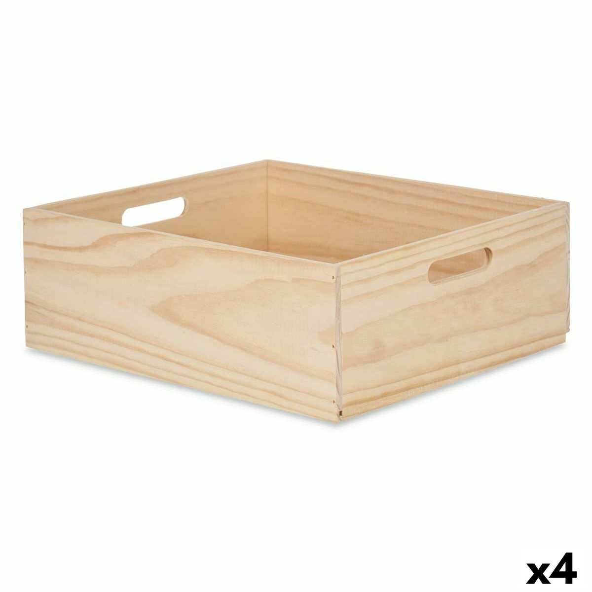Puinen säilytyslaatikko luonnonmänty 35×14×40 cm, kahvat, koriste- & säilytyskäyttö, 4 kpl
