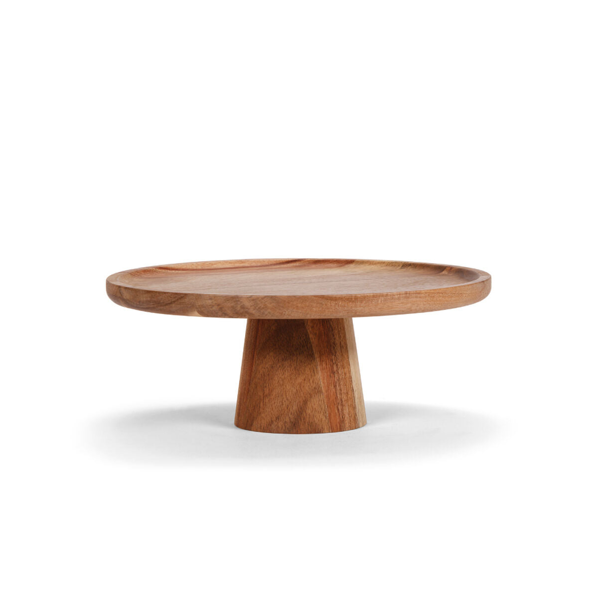Puinen tarjoiluvati, jalallinen tarjoilualusta 25 x 9 x 25 cm, ruskea, juhliin