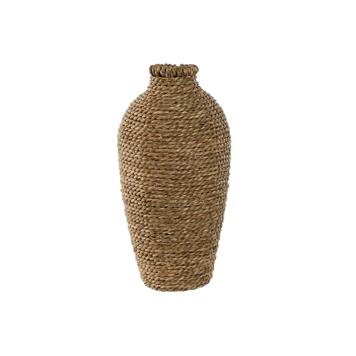 Maljakko punottu kuitu trooppinen sisustukseen 15 x 15 x 32 cm, luonnonväri