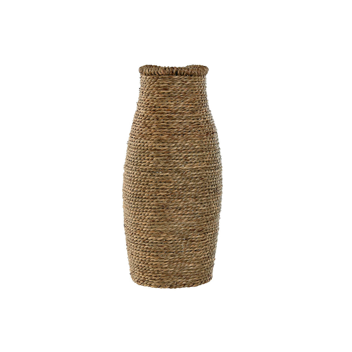 Maljakko punottu luonnonkuitu trooppinen, korkea 16 x 16 x 40 cm, luonnonväri
