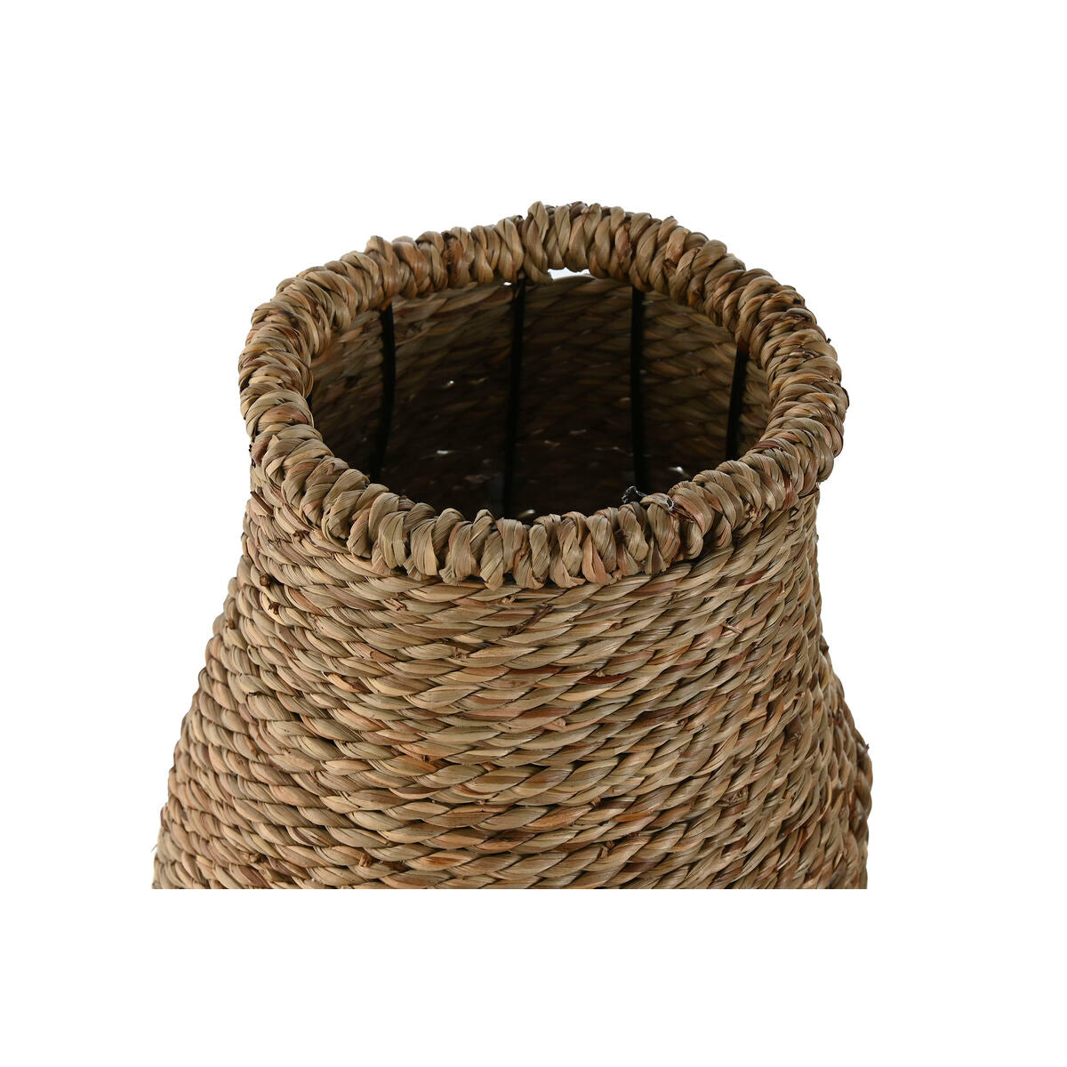 Maljakko punottu luonnonkuitu trooppinen, korkea 16 x 16 x 40 cm, luonnonväri