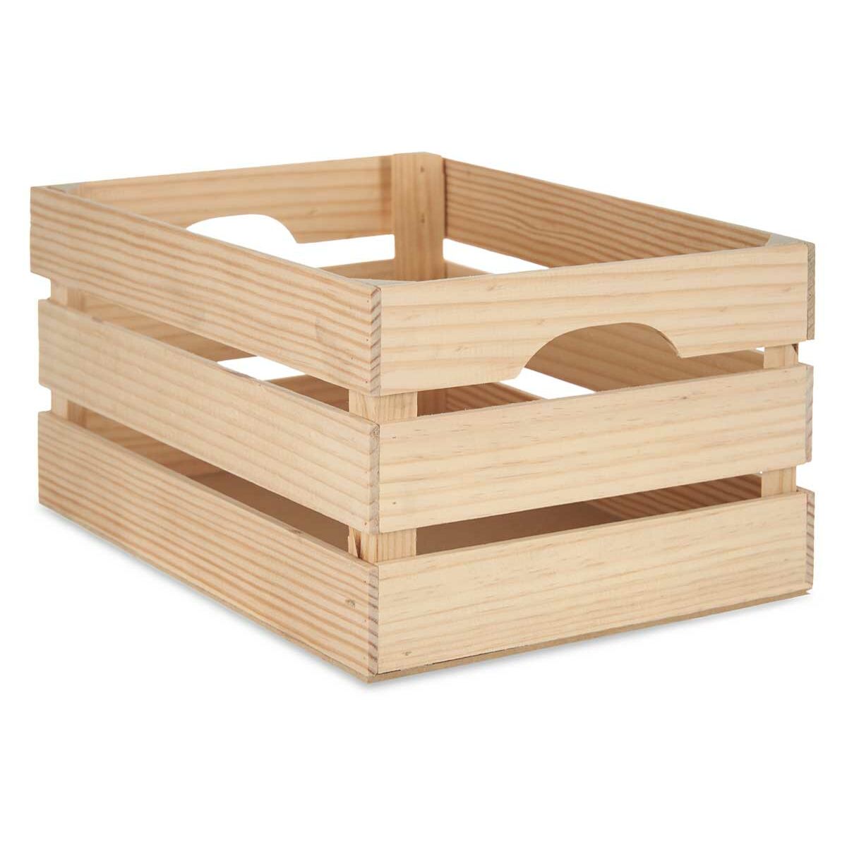 Puulaatikko mänty luonnollinen, 3 kpl – säilytyslaatikot 26 x 18,3 x 36 cm