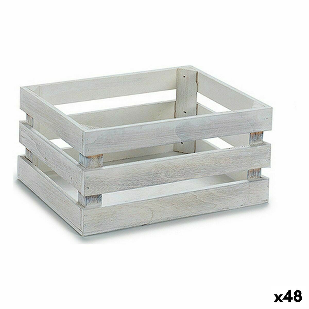 Puulaatikko valkoinen koriste sisustukseen poppeli & haapa 22 x 9 x 13 cm, 48 kpl