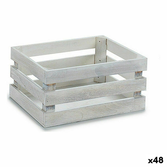 Puulaatikko valkoinen koriste sisustukseen poppeli & haapa 22 x 9 x 13 cm, 48 kpl