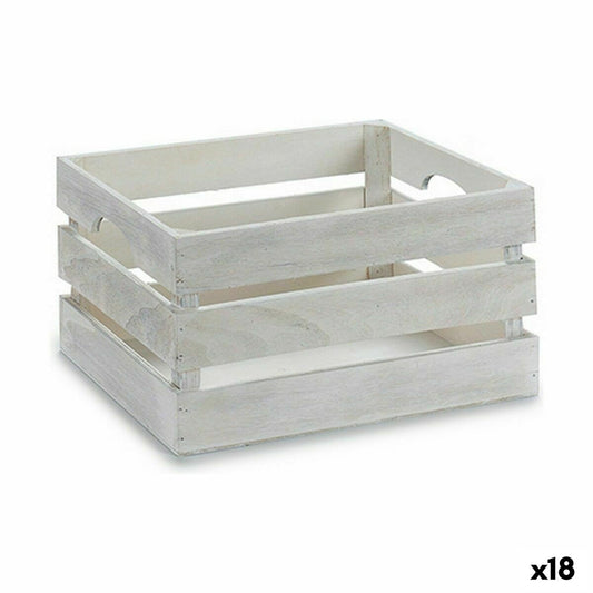 Puulaatikko valkoinen 31 x 16 x 21 cm sisustukseen & juhliin poppeli, 18 kpl