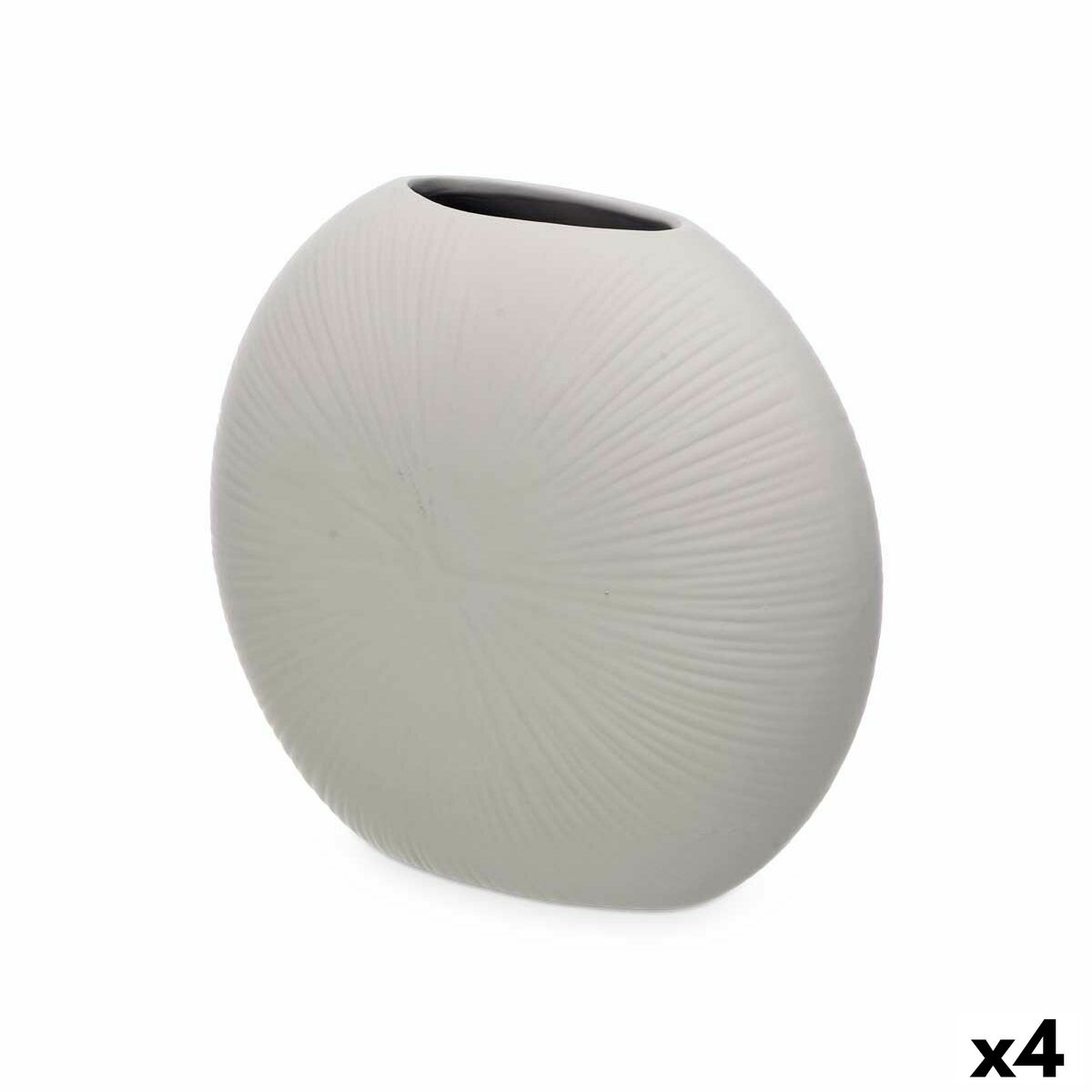 Maljakko pyöreä harmaa keramiikka 29 x 26 x 11 cm, 4 kpl sisustukseen