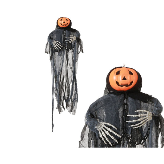 Halloween-koriste kurpitsa, ripustettava koriste luuranko musta 100 x 54 cm