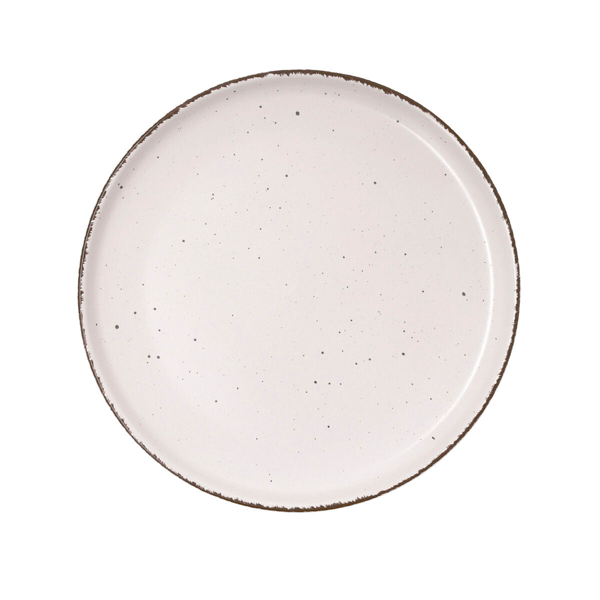 Ruokalautanen 26,5 cm keraaminen, beige, litteä, käsinmaalattu - 6 kpl