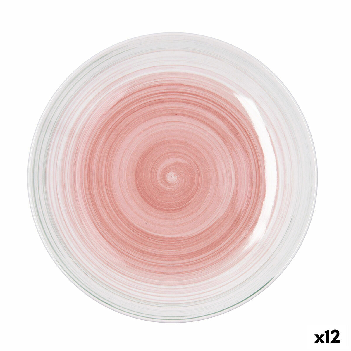 Ruokalautanen 27 cm keraaminen vaaleanpunainen, ruokailuun, 12 kpl