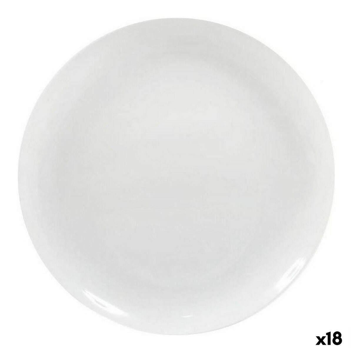 Ruokalautanen 27 cm litteä, posliini, 18 osaa valkoinen setti arkiruokailuun