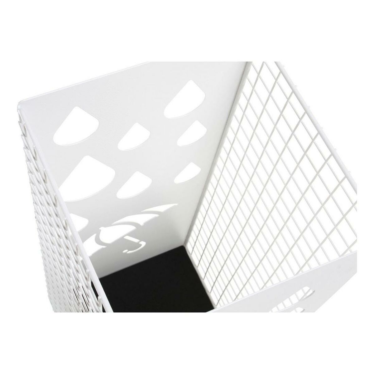 Sateenvarjoteline metallinen, 2 kpl - musta & valkoinen, 19.5x20x47.5 cm