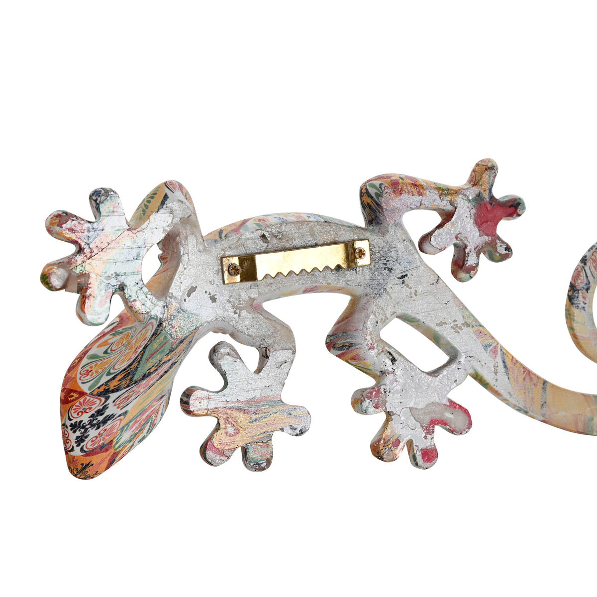 Seinäkoriste lisko monivärinen Välimeren 2 kpl, resiini&alumiini, 10x4x22 cm