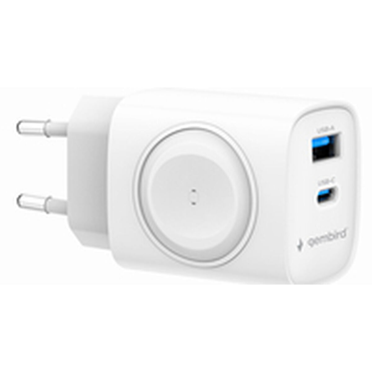 Seinälaturi USB-C PD & USB-A, pistorasiaan, valkoinen, älylaitteille Gembird