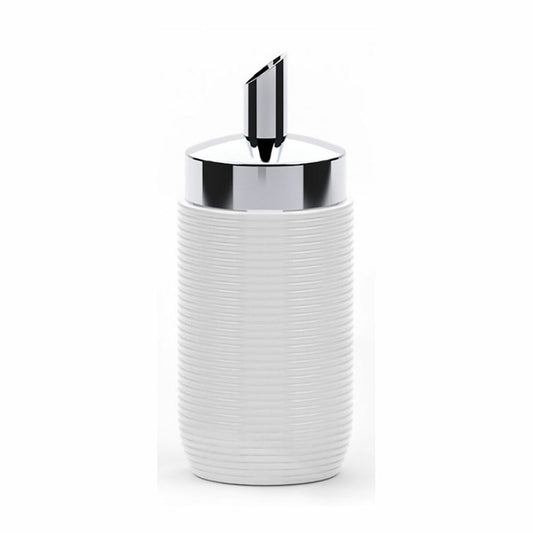 Sokeriastia posliini kromattu kansi 250 ml, valkoinen raitapinta, keittiöön
