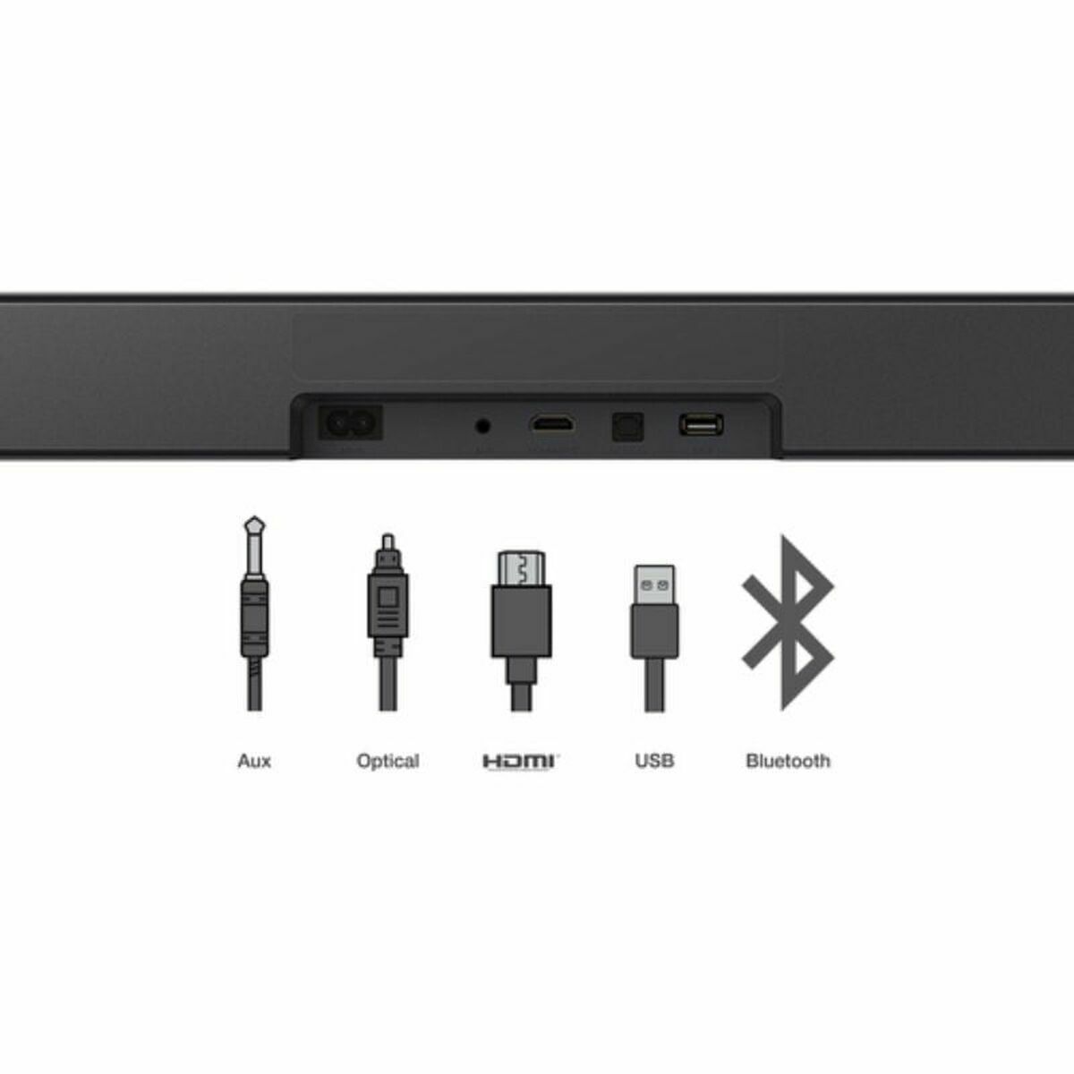 Soundbar 2.0 100 W Bluetooth eARC, Dolby Atmos TV:lle, HDMI 2.1, musta, 81 cm