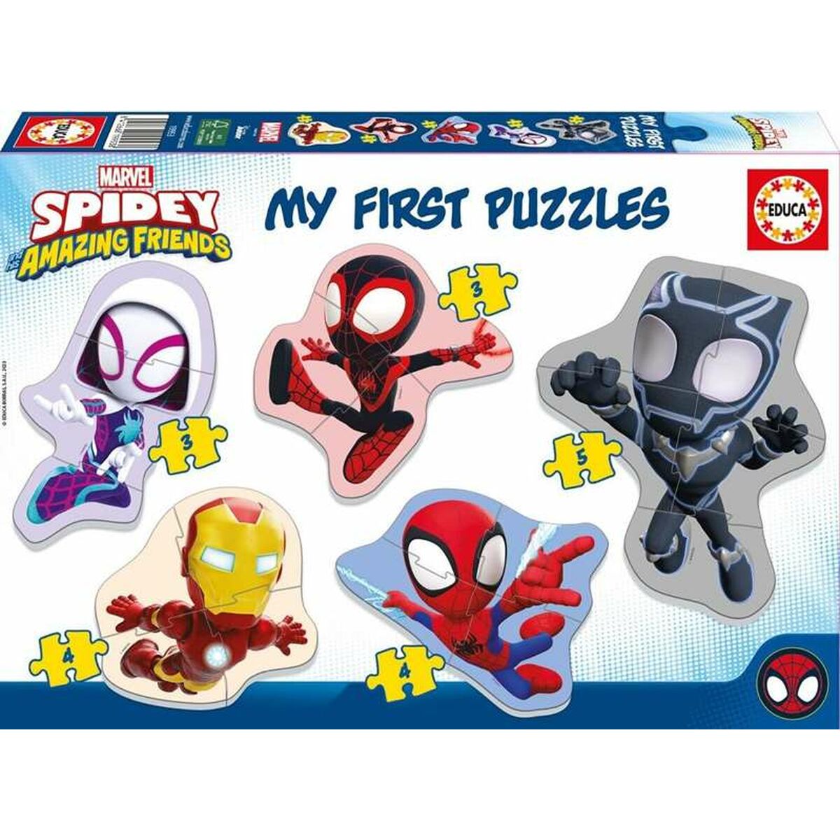 Spidey palapeli, 5 pientä hahmopalapelia lapsille ensipalapeli 2+ vuotta