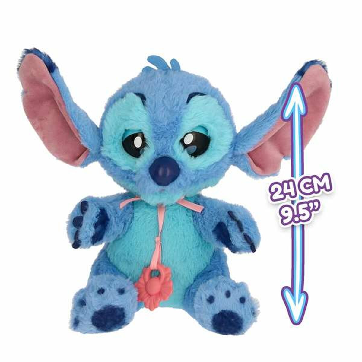 Stitch pehmolelu 10,3 x 19 x 11,2 cm, äänellä & paristolla lapsille